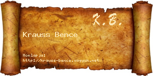 Krauss Bence névjegykártya