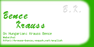 bence krauss business card
